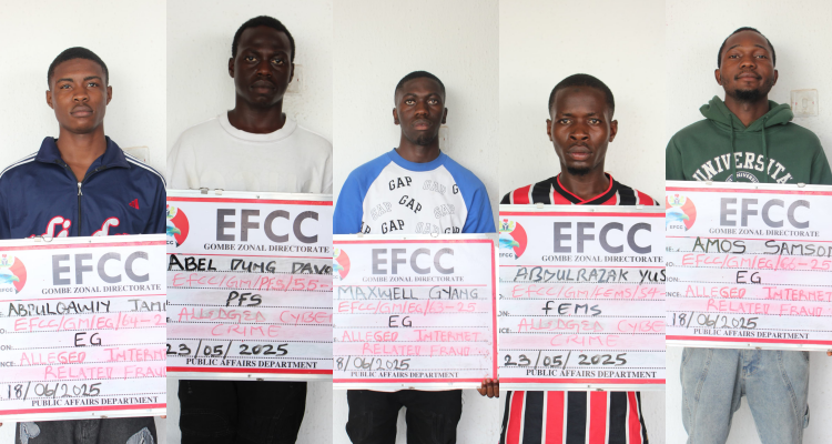 EFCC Arraigns Five for Fraudulent Internet Activities in Gombe  