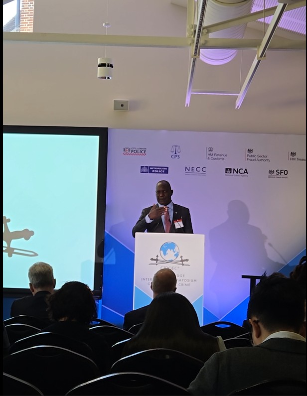 Olukoyede Harps on Collaboration as Breaker of Cross Border Crimes at Cambridge Symposium